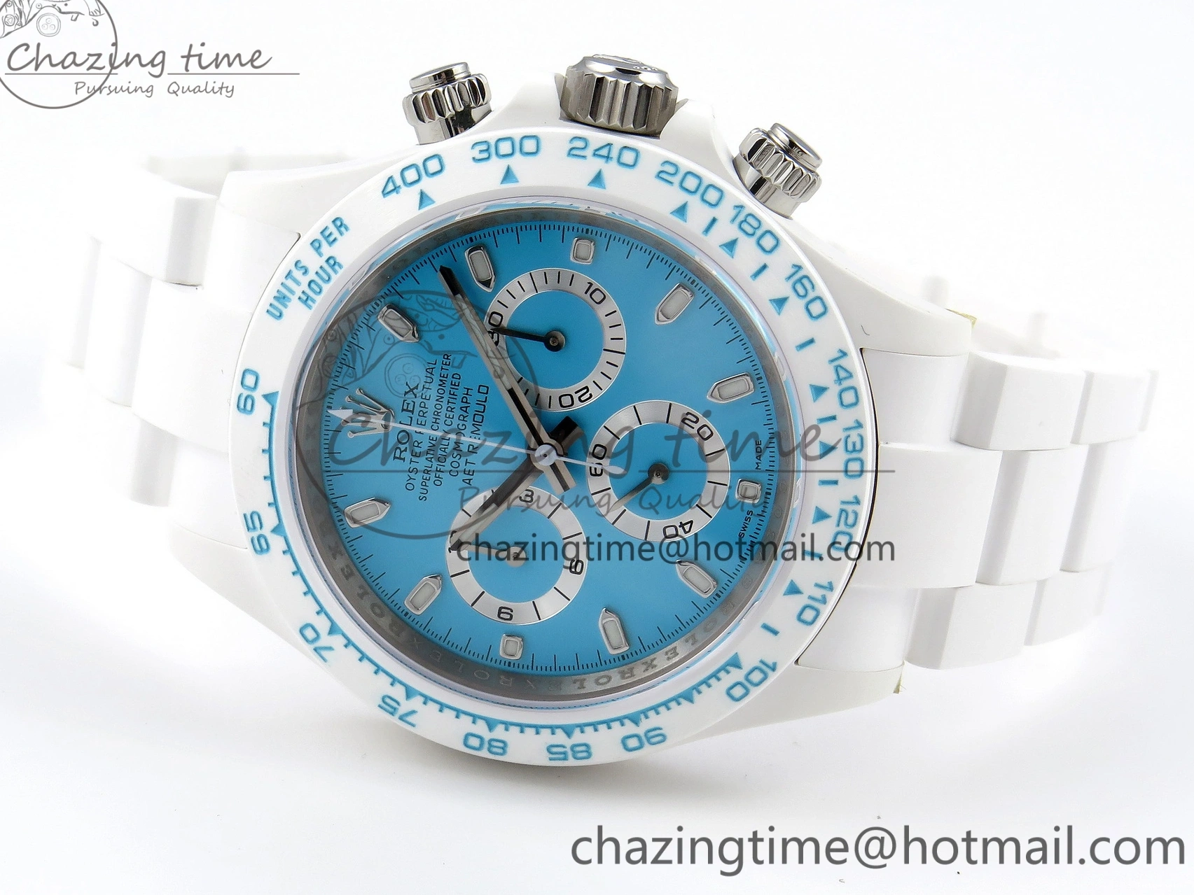 1224 Daytona AET White Ceramic Case and Bracelet Tiffany Blue Dial SA4130 V GoAnywhere 1889